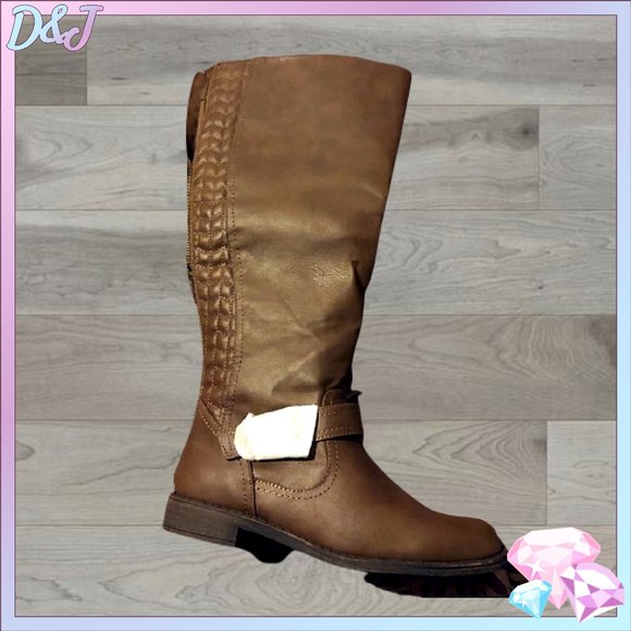 JustFab Shoes - Tan Wide Calf Boots